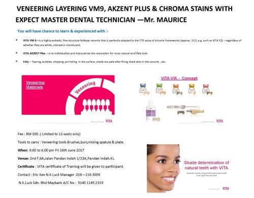 VENEERING LAYERING VM9, AKZENT PLUS &amp; CHROMA STAINS WITH EXPECT MASTER DENTAL TECHNICIAN